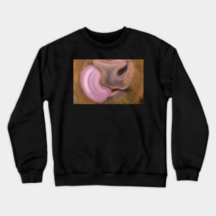 Licking Cow Face Mask Crewneck Sweatshirt